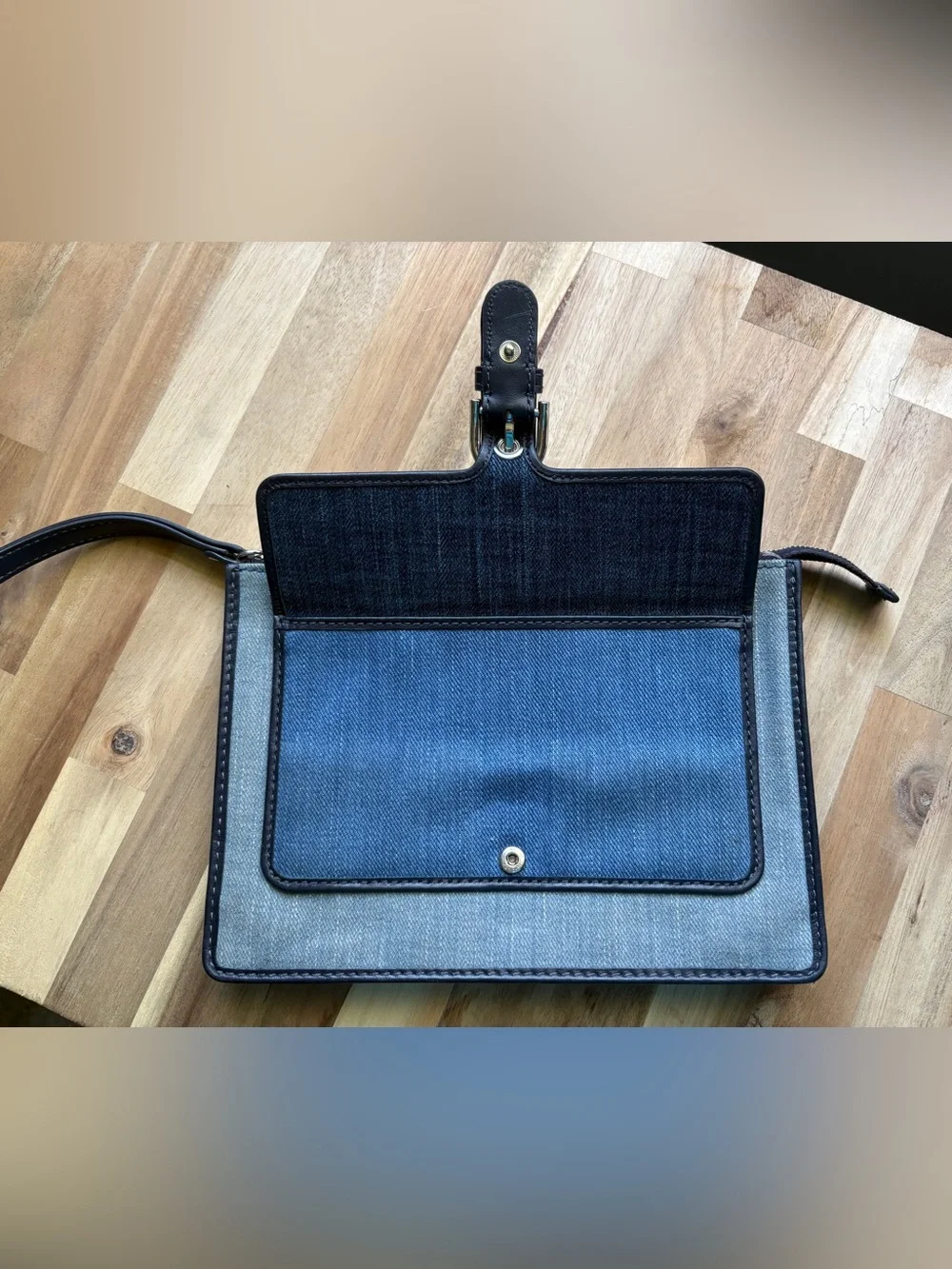 Michael Kors Cooper Denim Wristlet with Buckle Like New